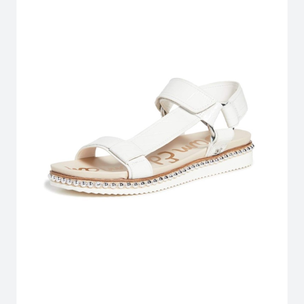 Sam EdelmanAnnalise Sport White Studded Croc Sandals Size 6